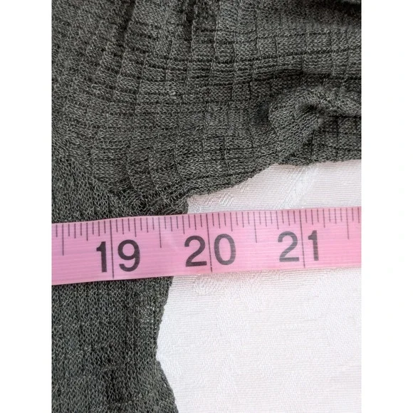 Eileen Fisher Dark Green Sheer Hemp Blend Open Front Cardigan Quiet Luxury L - Picture 6 of 8